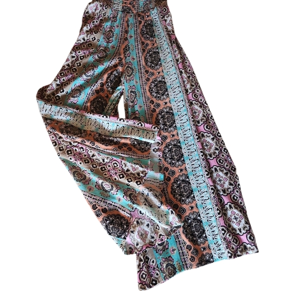 NWT, Bohemian Multicolor Wide-Leg Pants, Sz L - Picture 6 of 6